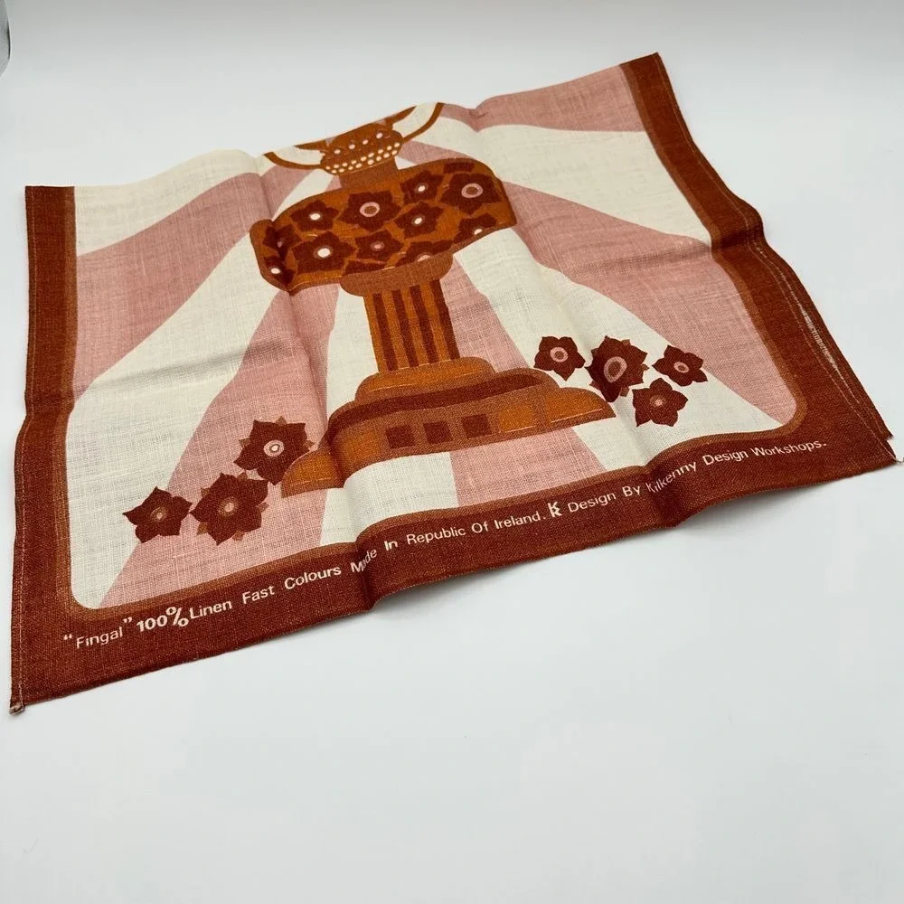 Vintage Kitchen Towel 100% Linen FINGAL Ireland Kilkenny Design 60s 70s MCM